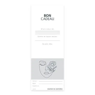 Bon cadeau visage line art & rose 12x12cm avec enveloppe – paquet de 12 - Bons cadeaux-1