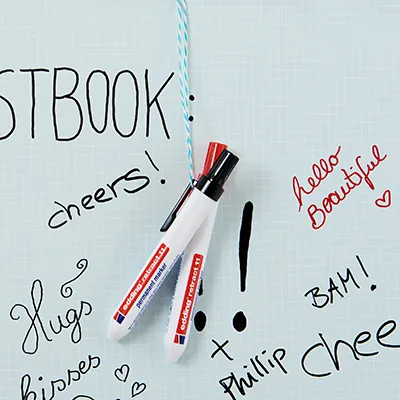 Marqueur permanent noir Edding E-11 rétractable pointe ogive 1,5-3 mm, bouton-poussoir - Marqueurs-6