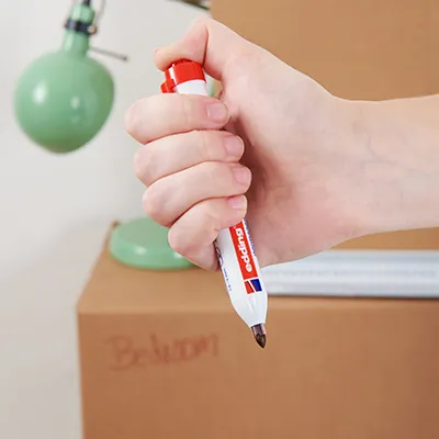 Marqueur permanent rouge rétractable Edding E-11 pointe ronde – Marquage 1,5 à 3 mm - Marqueurs-1