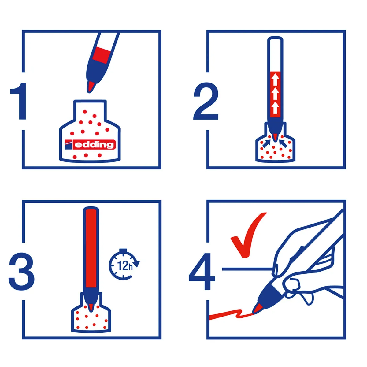Marqueur permanent noir Edding E-11 rétractable pointe ogive 1,5-3 mm, bouton-poussoir - Marqueurs-5