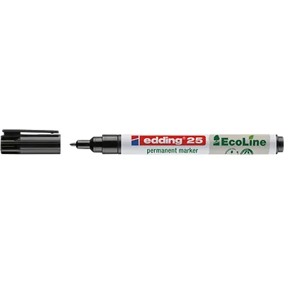 Marqueurs permanents noir Edding E-25 EcoLine – Pointe fine 1 mm - Paquet de 10 - Marqueurs