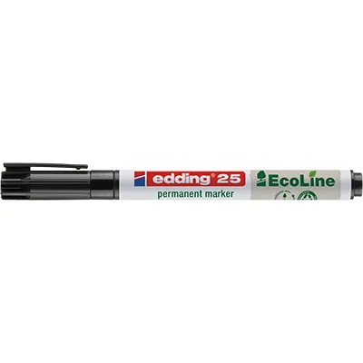 Marqueurs permanents noir Edding E-25 EcoLine – Pointe fine 1 mm - Paquet de 10 - Marqueurs-1