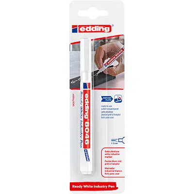 Marqueur blanc spécial industrie Edding 8046 – Pointe 1–3 mm – Permanent prêt à l’emploi - Marqueurs