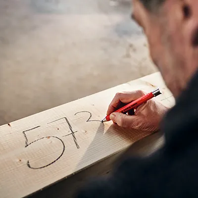 Crayon de chantier avec porte-mine - Crayon menuisier HB Edding E-8890 graphite - Crayons à papier-3