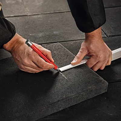 Crayon de chantier avec porte-mine - Crayon menuisier HB Edding E-8890 graphite - Crayons à papier-4