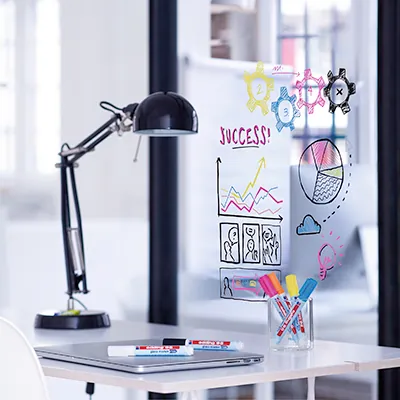 4 Marqueurs pour verre Edding 95 assortis foncés – Noir, bleu clair, rose, orange - Marqueurs-3