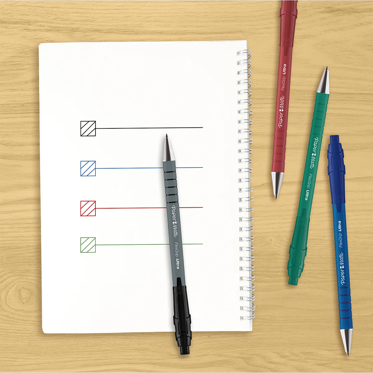 Stylo feutre Paper Mate Flair Noir, feutre fin pointe moyenne 0,7mm - Pack de 12 - Stylos feutres-3