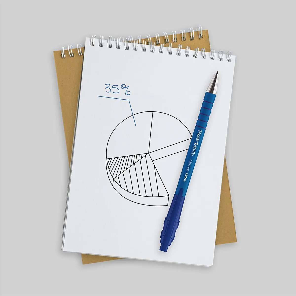 Stylo bille Papermate Flexgrip Ultra Bleu rétractable pointe moyenne 1 mm - Pack de 12 - Stylos billes-4