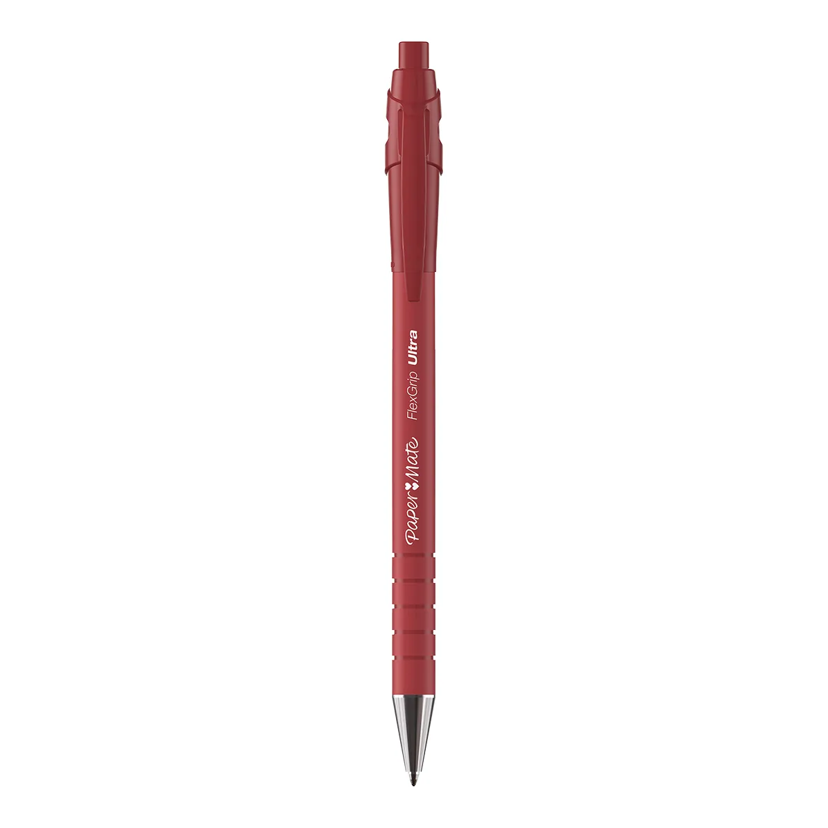Stylo bille Papermate Flexgrip Ultra Rouge rétractable pointe moyenne 1 mm - Pack de 12 - Stylos billes-1
