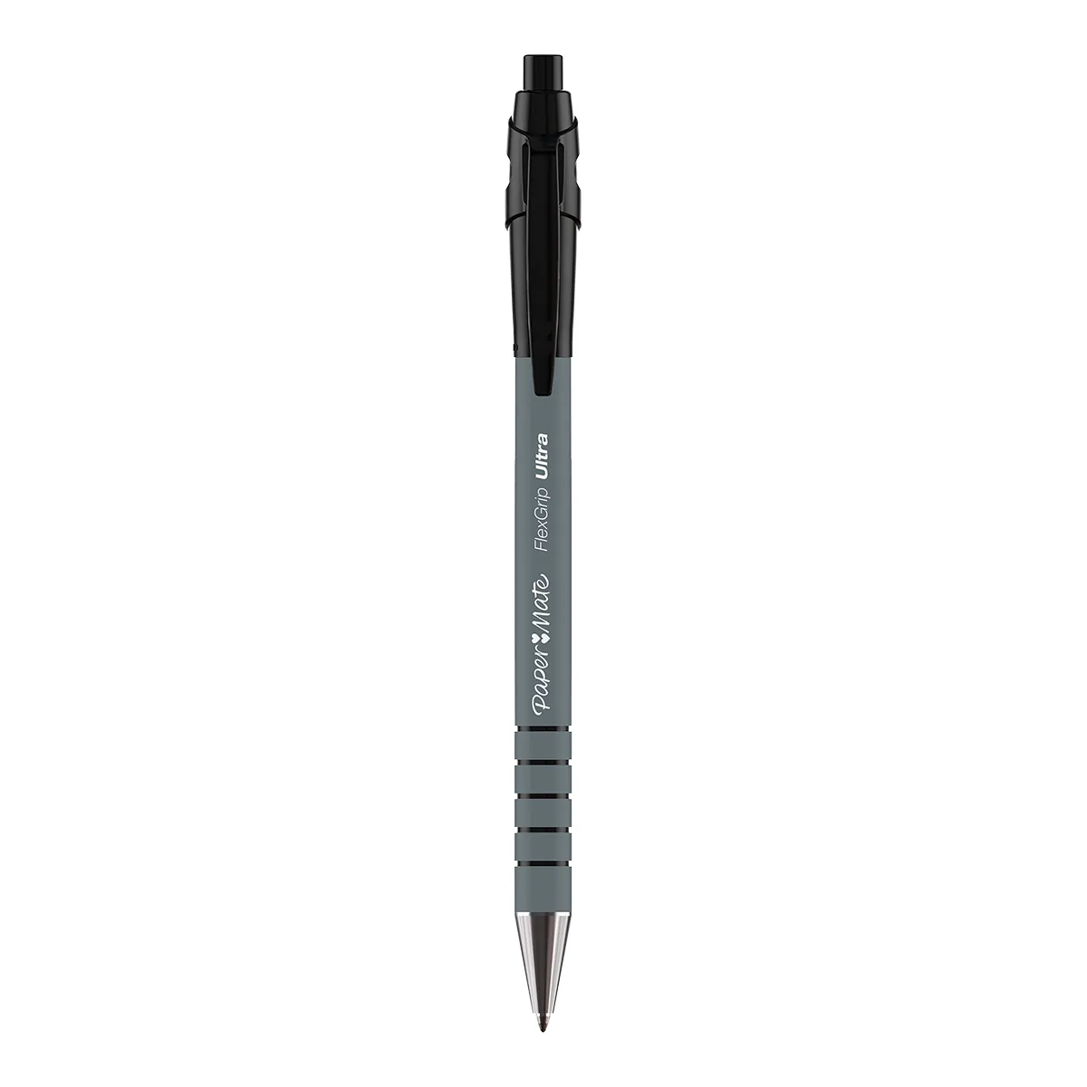 Stylo bille Papermate Flexgrip Ultra noir rétractable pointe moyenne 1 mm - Pack de 5 - Stylos billes-2