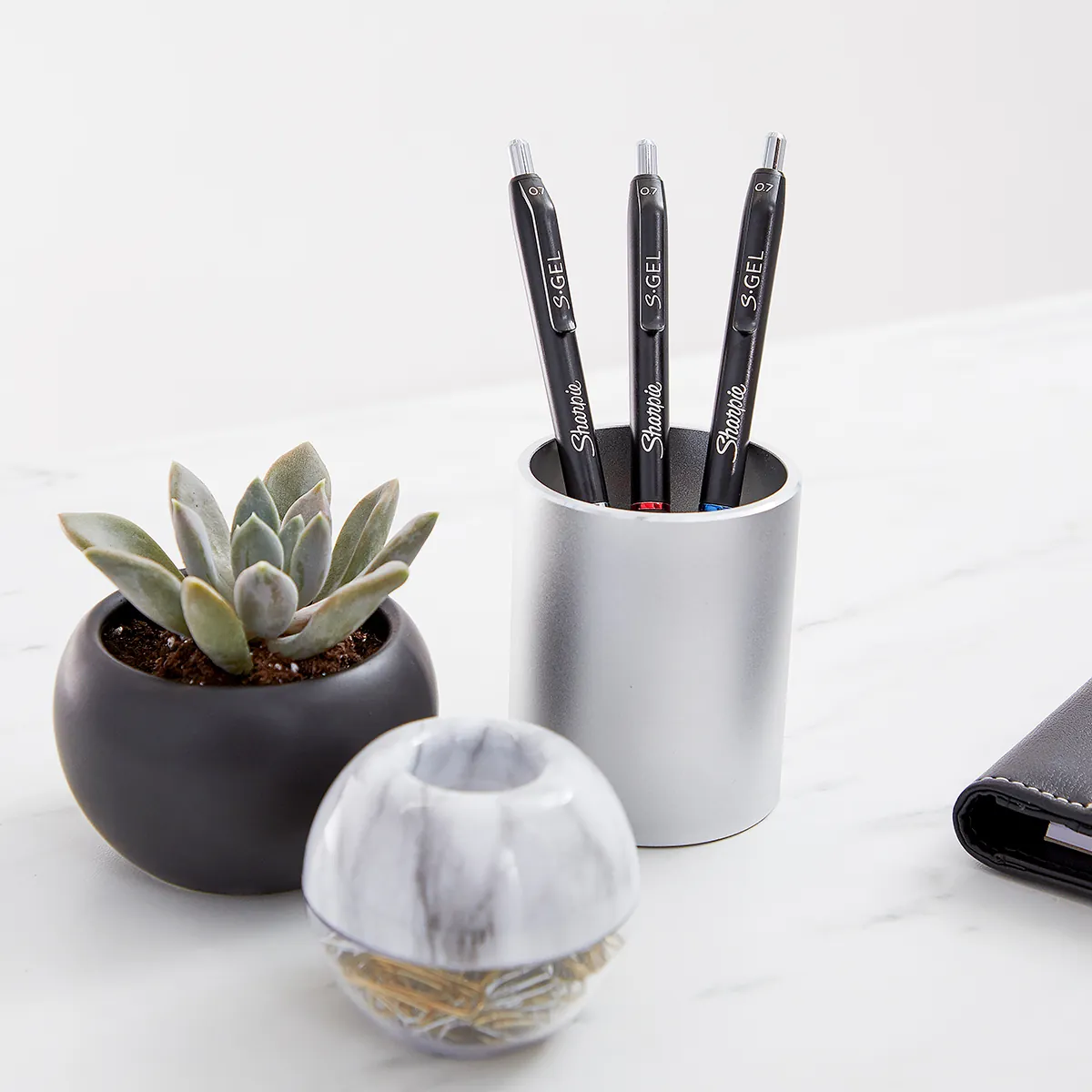 Stylo gel noir Sharpie S-Gel pointe moyenne 0,7 mm retractable - Pack de 12 - Stylos billes-5