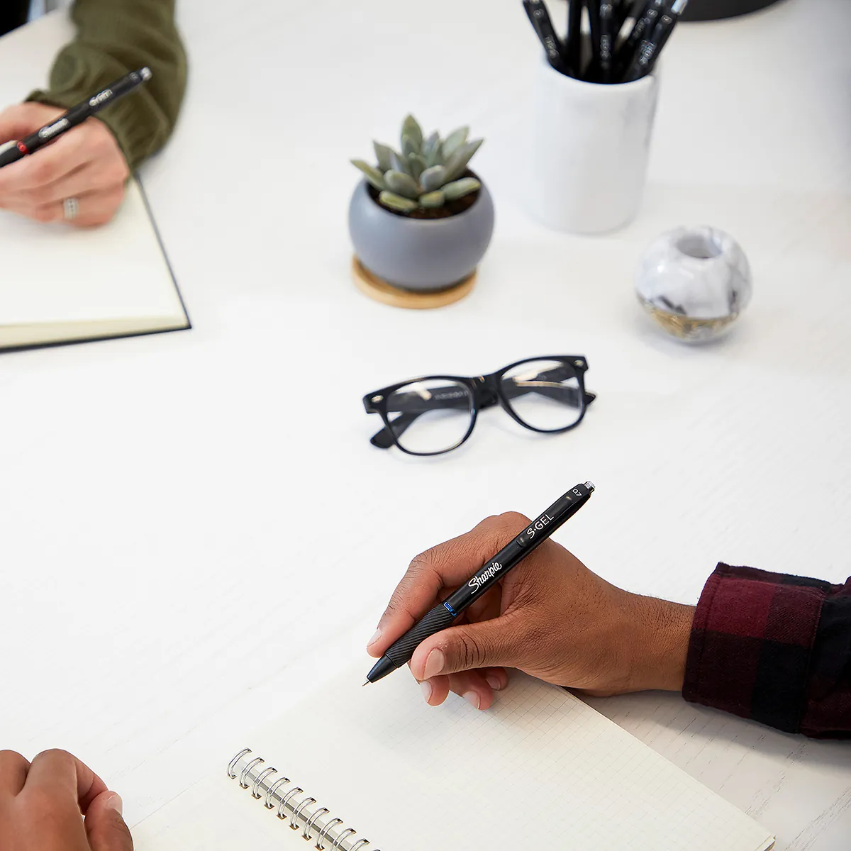 Stylo gel bleu Sharpie S-Gel pointe moyenne 0,7 mm retractable - Pack de 12 - Stylos billes-4