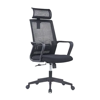 Chaise de bureau professionnelle VENISE noir – support lombaire et têtière réglables - mécanisme basculant centré - Sièges de bureaux
