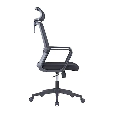 Chaise de bureau professionnelle VENISE noir – support lombaire et têtière réglables - mécanisme basculant centré - Sièges de bureaux-1