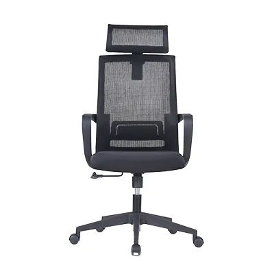 Chaise de bureau professionnelle VENISE noir – support lombaire et têtière réglables - mécanisme basculant centré - Sièges de bureaux-4