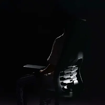 Fauteuil de bureau ergonomique noir BERLIN 3 positions - support lombaire réglable façon colonne vertébrale, têtière réglable, accoudoirs 3D, mousse haute densité - Sièges de bureaux-5