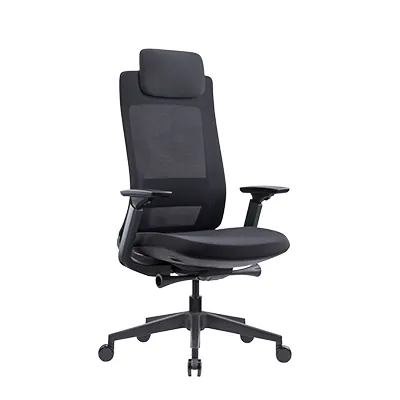 Siège de bureau ergonomique Tokyo synchrone 3 positions, noir, soutien lombaire, accoudoirs 3D - Sièges de bureaux