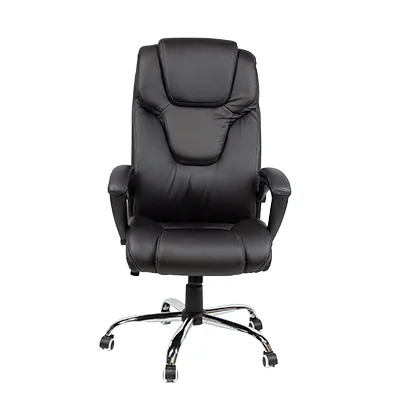 Fauteuil de bureau CHICAGO basculant centré, haut dossier, appui-tête, base métal chromé - Sièges de bureaux-1