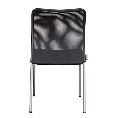 Chaise visiteur empilable Cancun – Assise nid d'abeille, dossier résille - Noir - Chaises d'intérieur-2