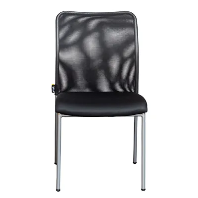 Chaise visiteur empilable Cancun – Assise nid d'abeille, dossier résille - Noir - Chaises d'intérieur-3