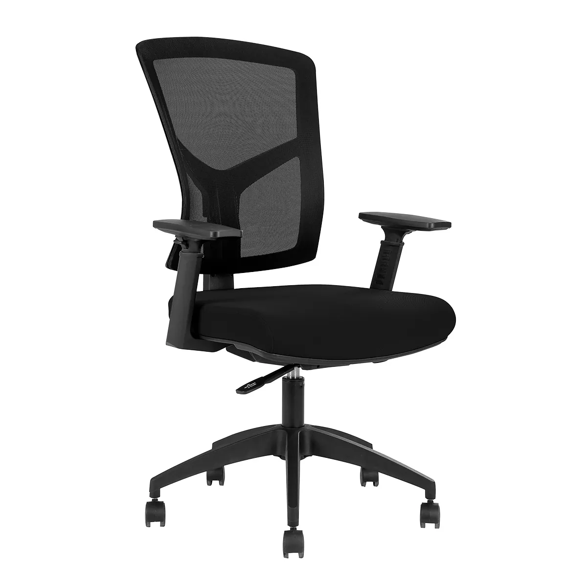 Siège de bureau ergonomique Napoli noir – synchrone 4 positions, assise extra-large - Sièges de bureaux