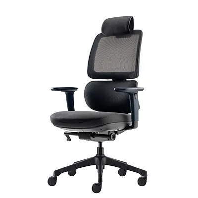 Siège de bureau ergonomique synchrone Orca design Hans Thyge & Co accoudoirs 3D - Noir - Sièges de bureaux