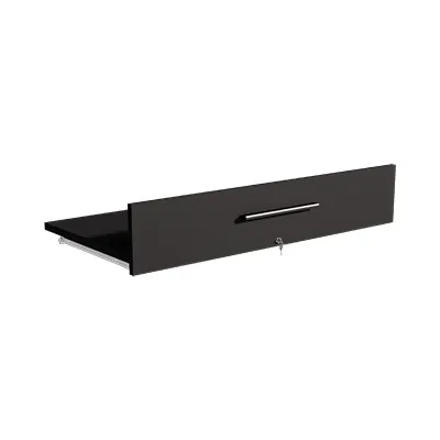 Tiroir avec serrure pour comptoir vitrine – Noir – L 105,5 x P 51 x H 20 cm - Comptoirs Boutique