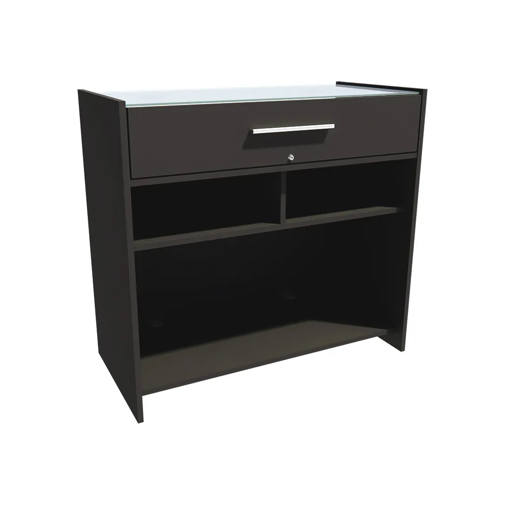 Tiroir avec serrure pour comptoir vitrine – Noir – L 105,5 x P 51 x H 20 cm - Comptoirs Boutique-1