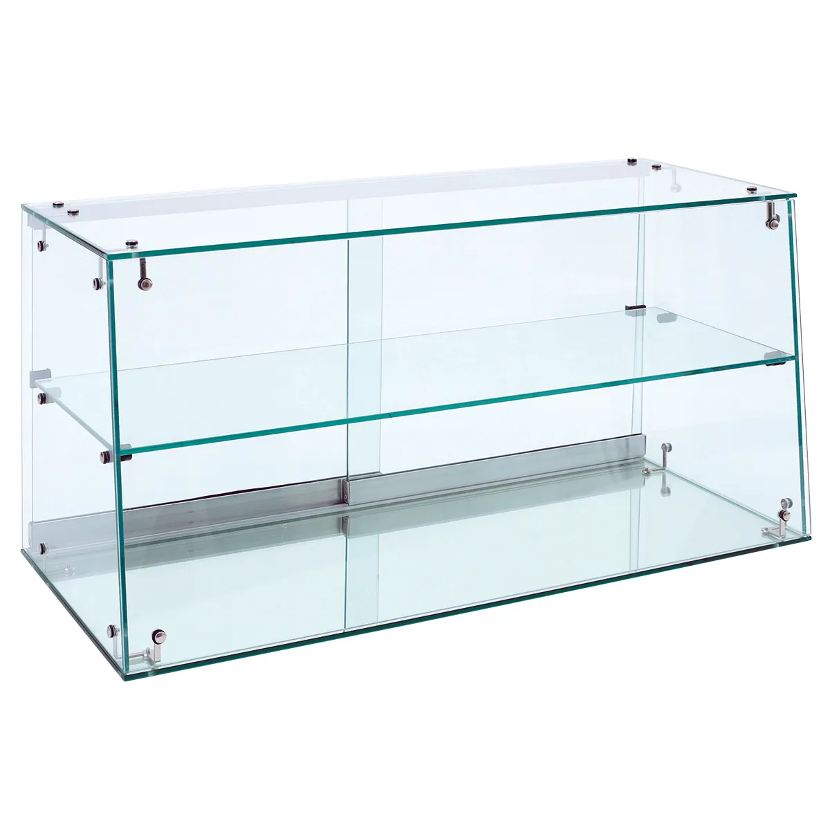 Vitrine de comptoir verre trempé pans coupés 80 x 35 x 40 cm - Vitrines de comptoir-1