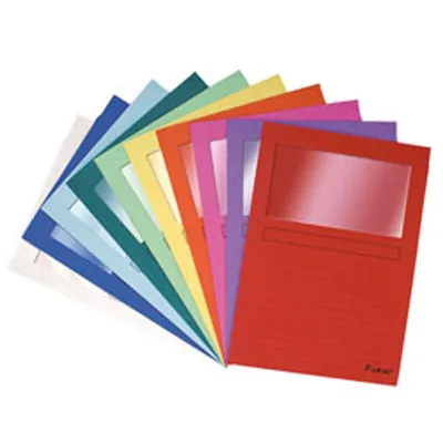 Pochette coin à fenêtre A4 carte 160g 22 x 31 cm Exacompta Forever - Coloris assortis - Lot de 25 - Chemises à élastique, Chemises dossier