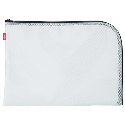 Pochette universelle de rangement A6 SIGN EVA Mesh – blanc ajouré & zip noir – L 21 x H 16 cm - Porte-blocs et Porte-documents