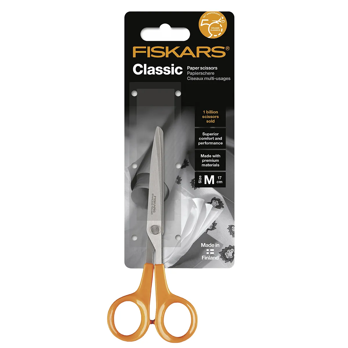 Ciseaux Ambidextres orange Fiskars Classic Universels 17 cm - Ciseaux-1