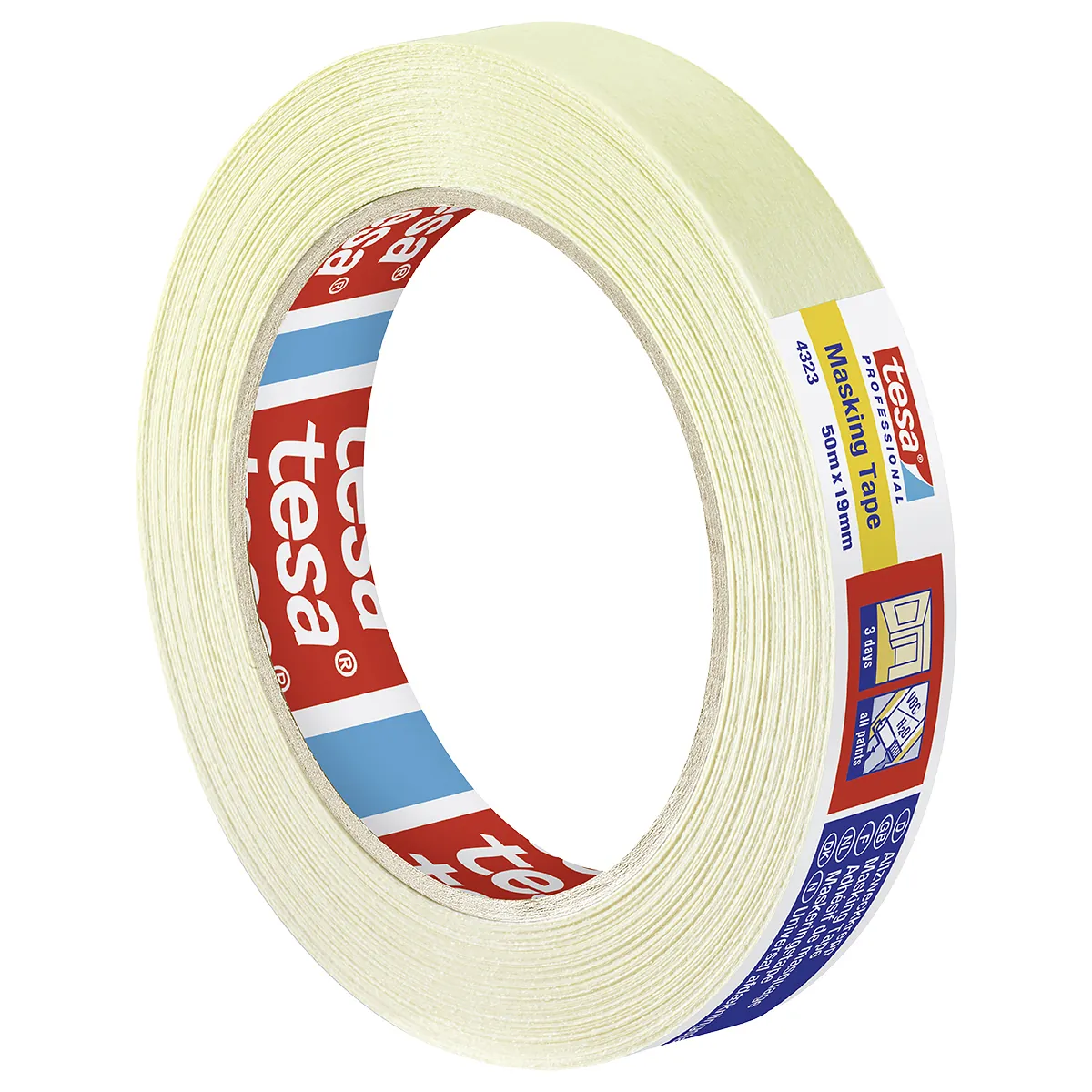 Ruban de masquage 19 mm x 50 m krepp crème Tesa spécial bricolage - Adhésif de masquage - Scotch peinture - Rubans adhésifs et dévidoirs-2