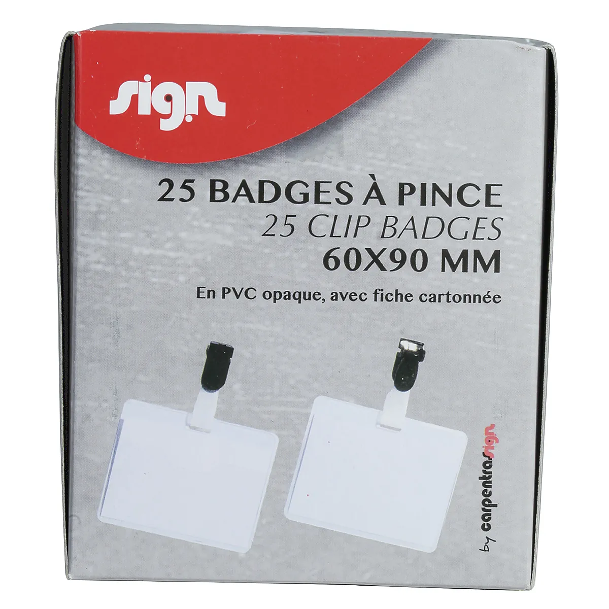 Badges Sign à Pince 6x9 cm Fond Opaque - Paquet de 25 - Badges-2