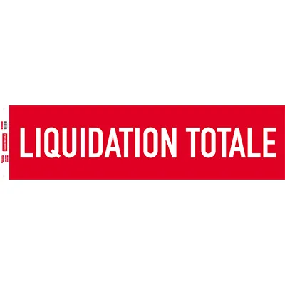 Affiche Liquidation Totale rouge / blanc 154 x 40 cm 170g/m² - Affiches Destockage / Liquidation