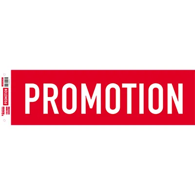 Affiche Promotion rouge / blanc 84 x 25 cm 170g/m² - Affiches Soldes