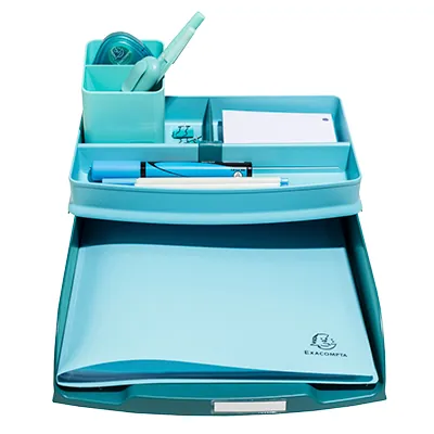 Corbeille à courrier Combo Styli Skandi bleu pacifique - Format A4+ - 500 feuilles - Corbeilles à courrier et revues-4