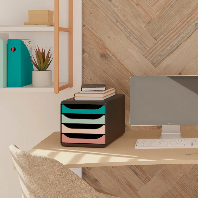 Module de classement 4 tiroirs Exacompta Big-Box Skandi - Caisson de rangement - Modules de classement-5