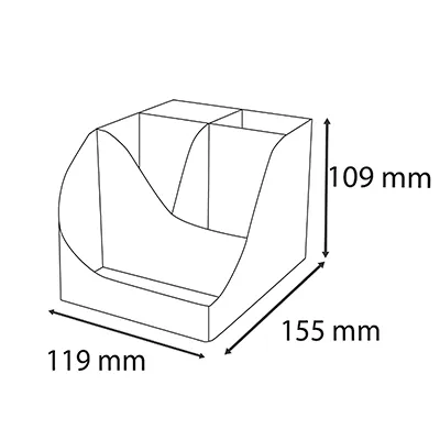 Pot à crayons Pen-Wave Skandi bleu pacifique 16 × 12 × 11 cm - 5 compartiments - Pots à crayons-5