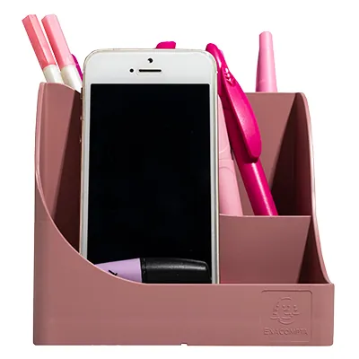 Pot à crayons Pen-Wave Skandi vieux rose 16 × 12 × 11 cm - 5 compartiments - Pots à crayons-5