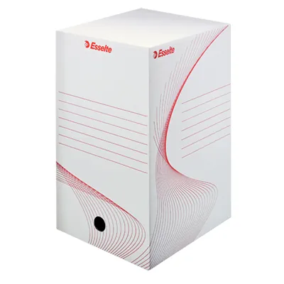 Boîte à archives carton Esselte Boxy A4 200 mm - Blanc – Paquet de 25 - Boîtes archives, Boîtes de transfert-1