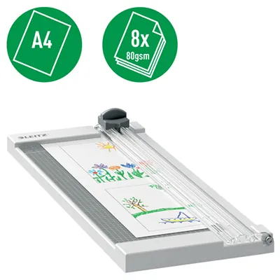 Rogneuse papier A4 Leitz Precision Home – 8 feuilles - Guillotines papier, Rogneuses papier -1