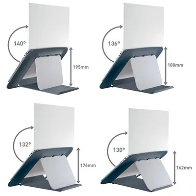 Support pour ordinateur portable Leitz Ergo Cozy gris – réglable 13 à 17 - Ergonomie bureautique -2