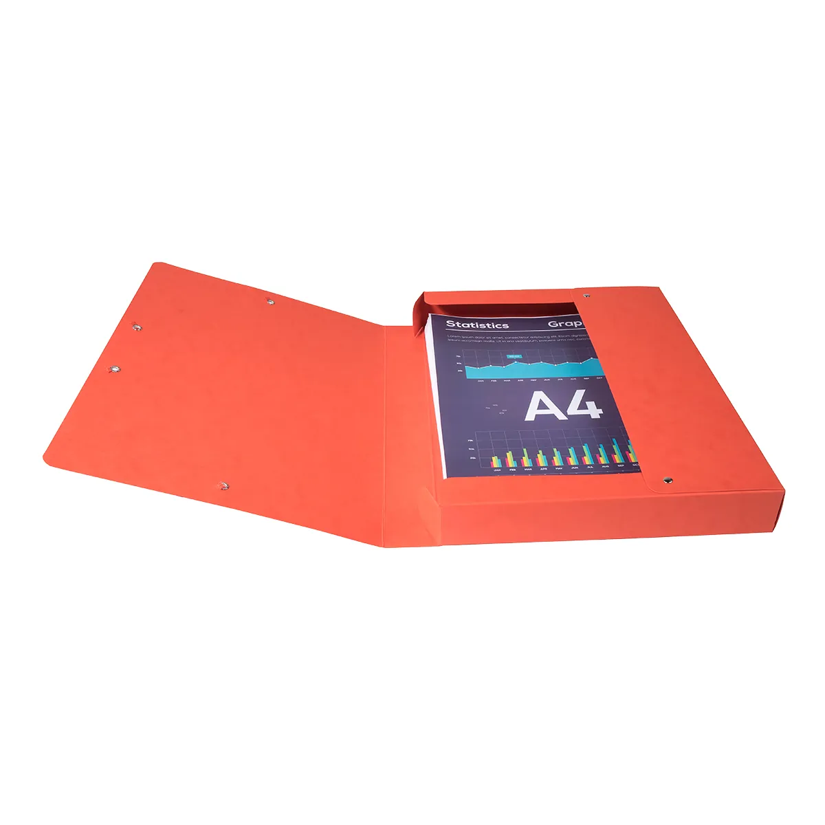 Boîte de classement A4 Dos 40 mm fermeture élastique carte lustrée Exabox - Rouge - Boîtes archives, Boîtes de transfert-2