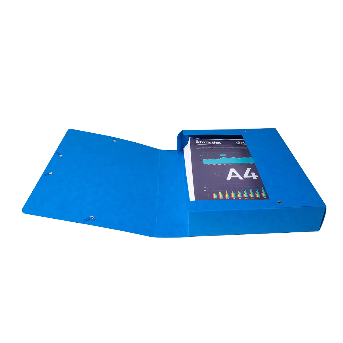 Boîte de classement A4 Dos 60 mm fermeture élastique carte lustrée Exabox - Bleu - Boîtes archives, Boîtes de transfert-2