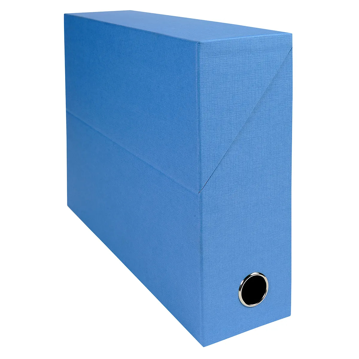 Boîte de transfert A4 Dos 90 mm carton toilé couvercle abattant et oeillet Exacompta - Bleu clair - Boîtes archives, Boîtes de transfert
