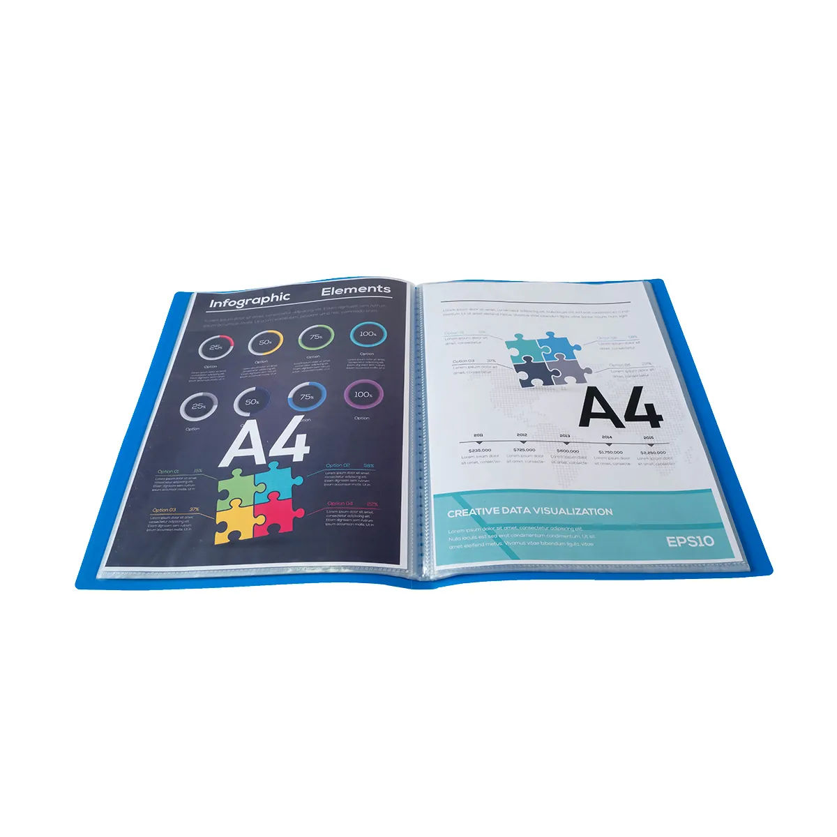 Porte vues personnalisable KreaCover A4 - 40 Vues (20 Pochettes) - Protège documents - Coloris assortis - Protèges-documents, Porte-vues-4
