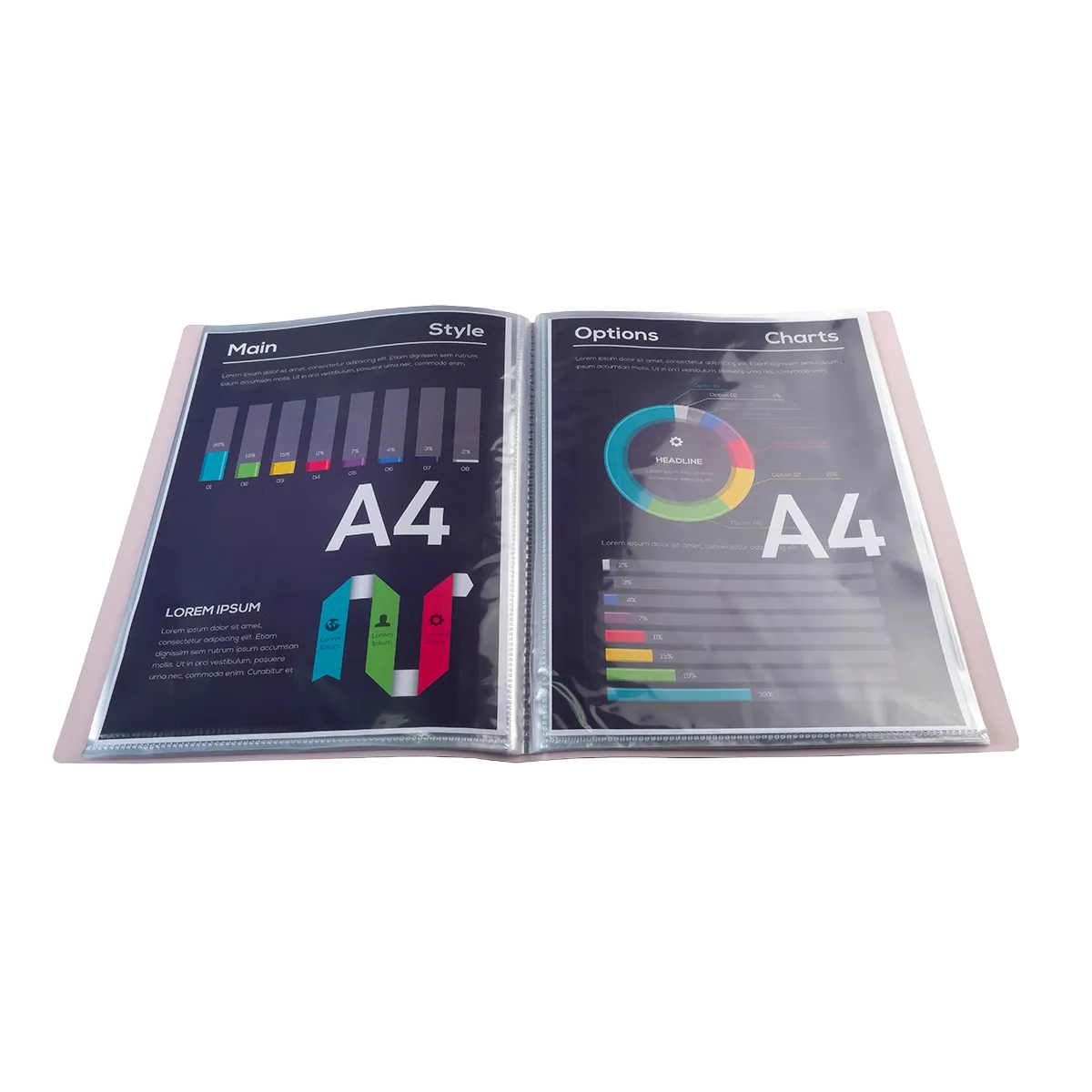 Protège-documents 120 vues Pastel Aquarel A4 - Protèges-documents, Porte-vues-2