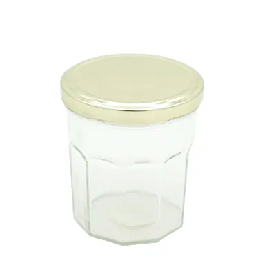 Bocal en verre 324ml avec couvercle or ø82mm – Paquet de 6 - Bouteilles et pots cylindriques