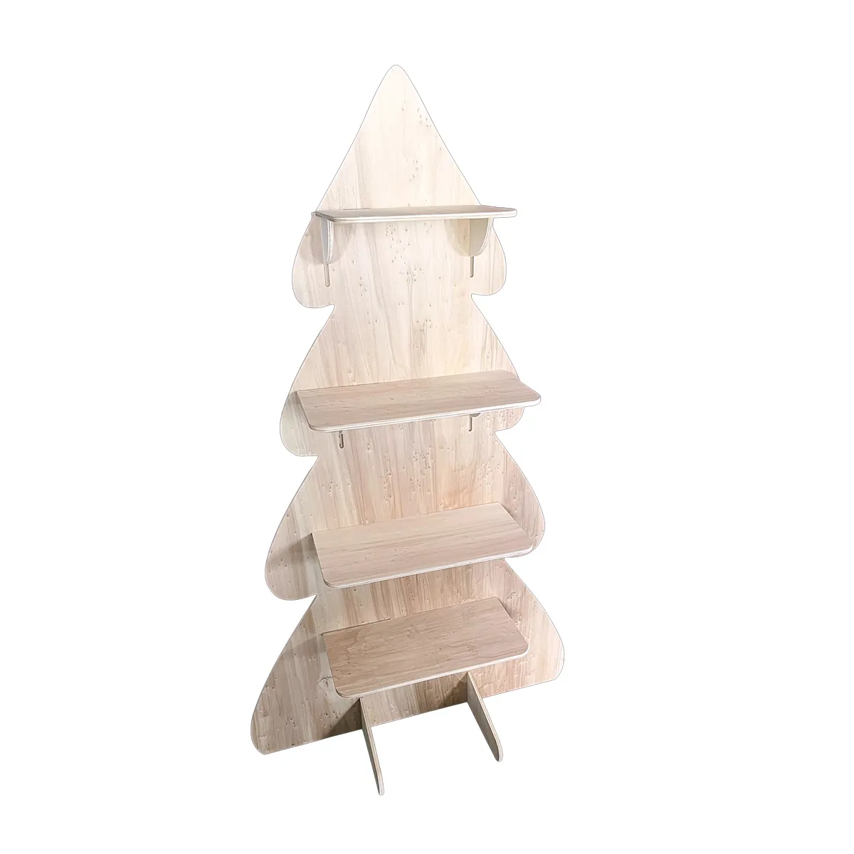 Étagère sapin bois peuplier 80 x 41 x H 140 cm - Présentoir bois - Étagères en bois-1